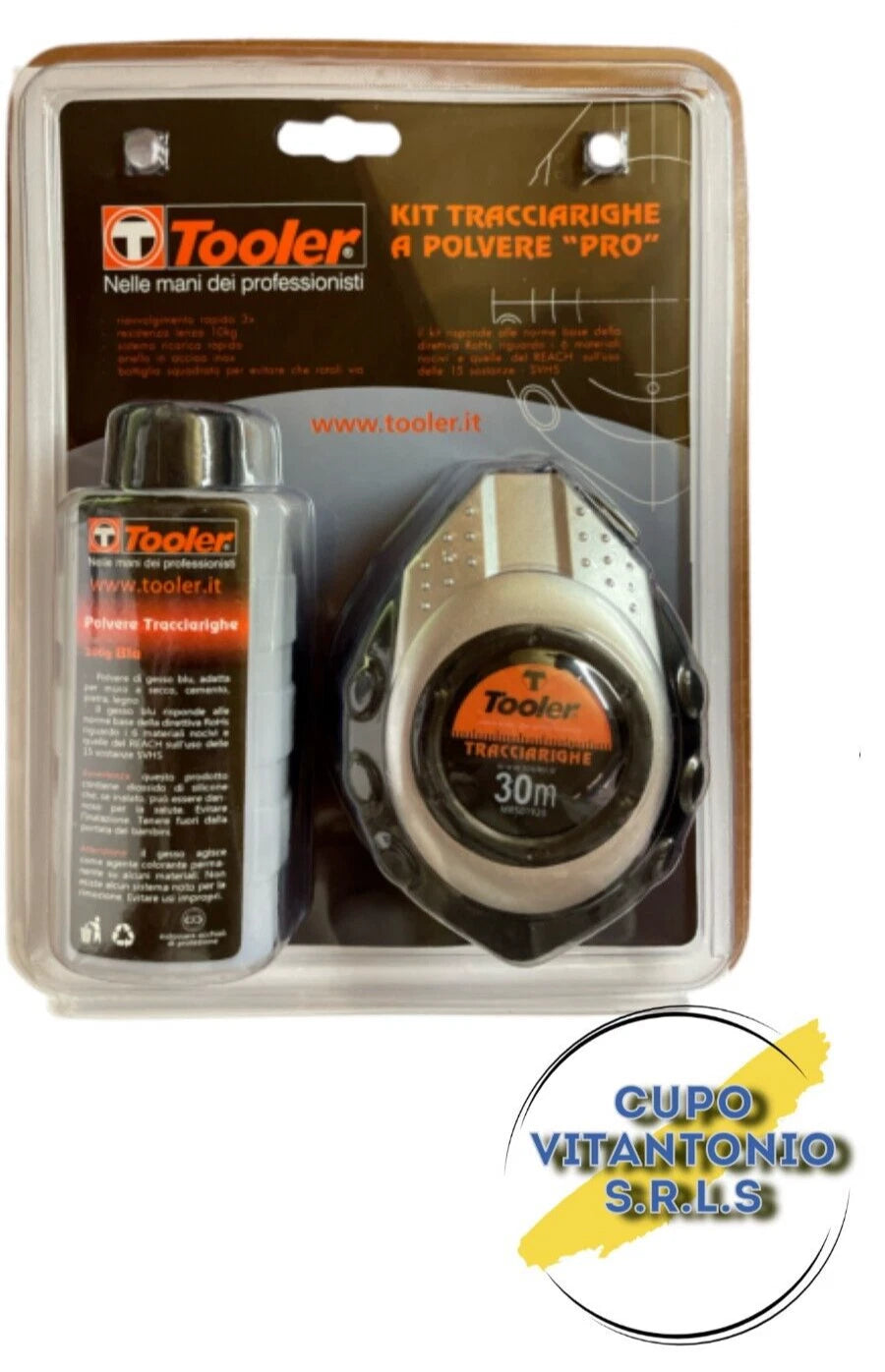 KIT TRACCIARIGHE A POLVERE "PRO" 30M TOOLER