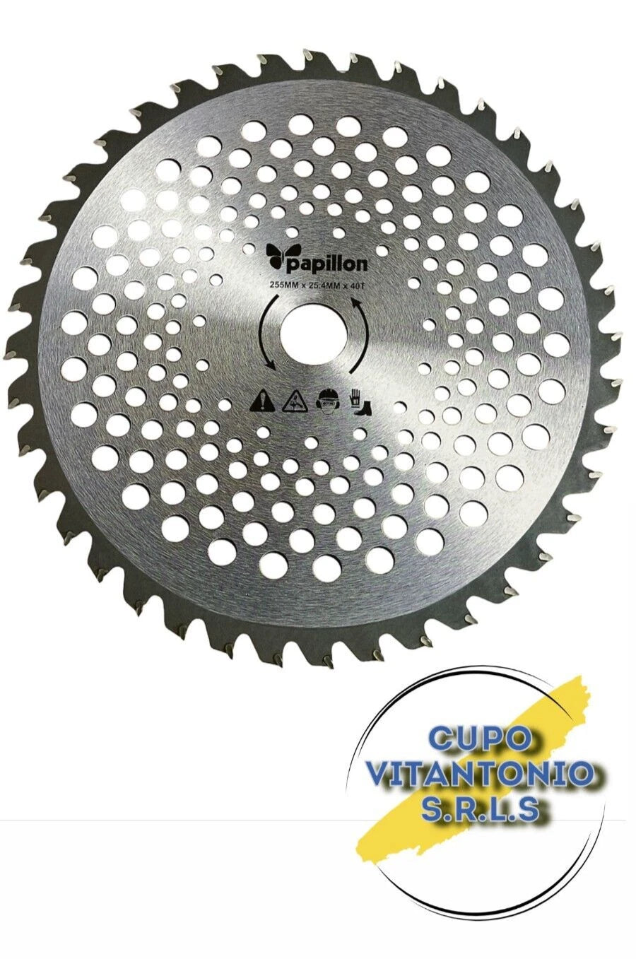 Disco taglio Decespugliatore acciaio 40 denti diamantato 255 mm Papillon 94531