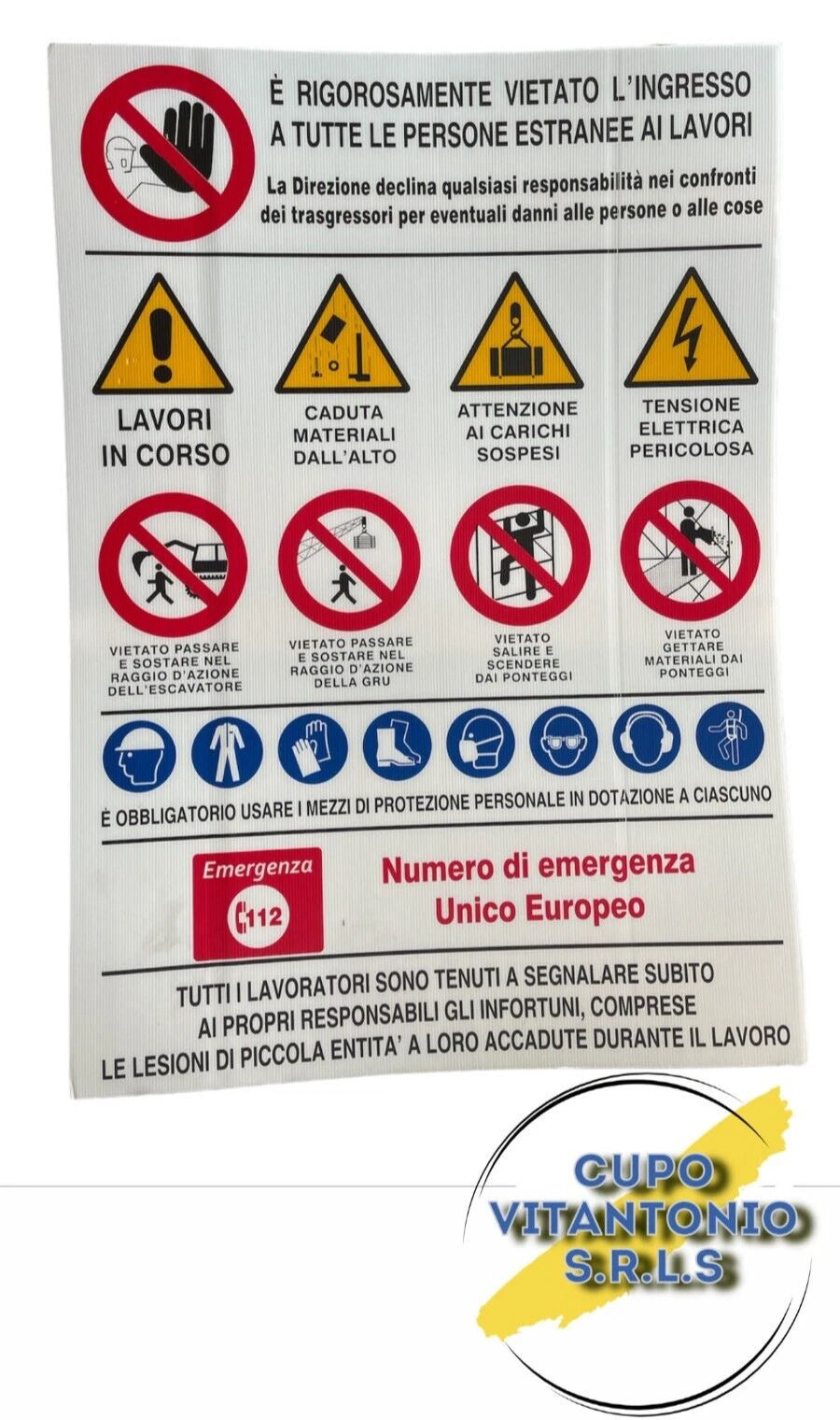 Cartello Per Cantieri Cm. 80X60