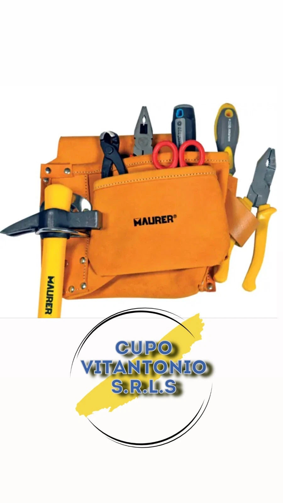 BORSA PORTA ATTREZZI CON 4 TASCHE,1 GANCIO METALLICO PORTAMARTELLO E 1 ASOLA